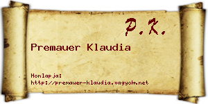 Premauer Klaudia névjegykártya