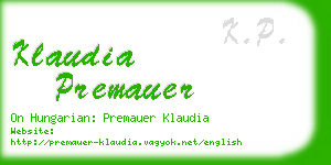 klaudia premauer business card